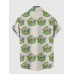 Full-Print Flamingo With Nature Leaf And Coconut Trees Printing Men's Short Sleeve Shirt